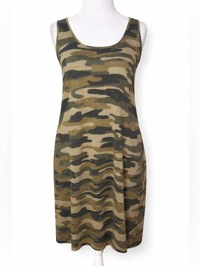 Lucky Brand NWT Camo Sleeveless Knit Dress Size L Casual Stretch